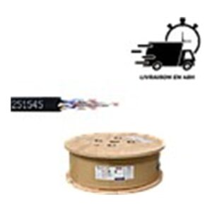 CABLE RESEAU U/FTP CAT6A INTERIEUR/EXTERIEUR 500M NOIR